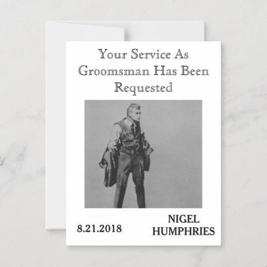 Hulpgetuige of bruidsjonker herinnering magnetische uitnodiging (Voorkant)