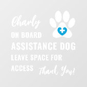 Hulphond aan Boord Cyan Blauwe Medische Logo Auto Raamsticker (Vel)