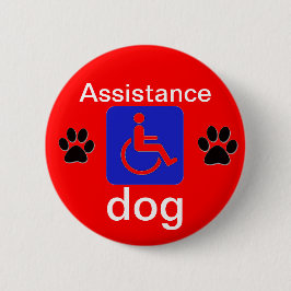 hulphond gehandicapt symbool met poten ronde button 5,7 cm