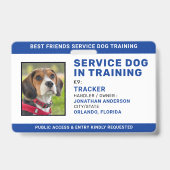 Hulphond in training ID Blauw Gepersonaliseerd Fot Badge (Voorzijde)