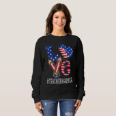 Hulpje Leraar Liefde Vlag Van De VS Vuurwerk Grapp Trui (Voorkant volledig)