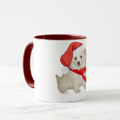 Hulpje van de Kerstman Puppy Poodle / Bichon Mix Mok (Voorkant links)