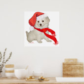 Hulpje van de Kerstman Puppy Poodle / Bichon Mix Poster (Keuken)