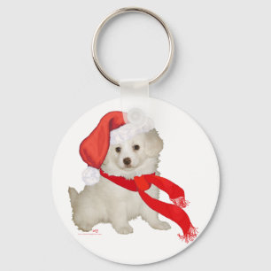 Hulpje van de Kerstman Puppy Poodle / Bichon Mix Sleutelhanger