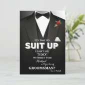 Hulpmiddel Bruidsjonker Tuxedo Uitnodiging (Staand voorkant)