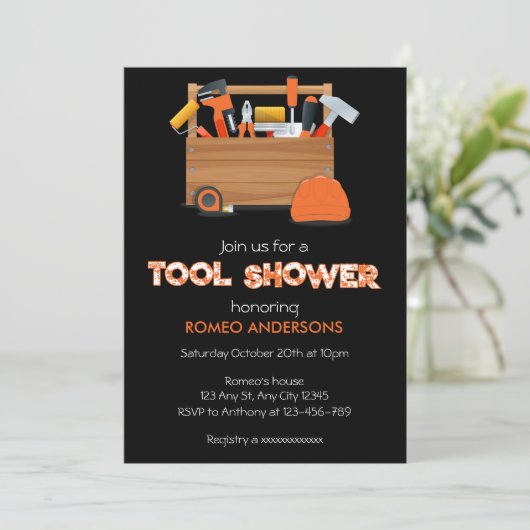 Hulpmiddel Trouwfeest Uitnodiging (Staand voorkant)