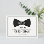 Hulpmiddel voor bruidsjonker - Black Tie Kaart (Staand voorkant)