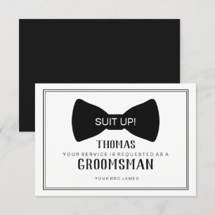 Hulpmiddel voor bruidsjonker - Black Tie Kaart