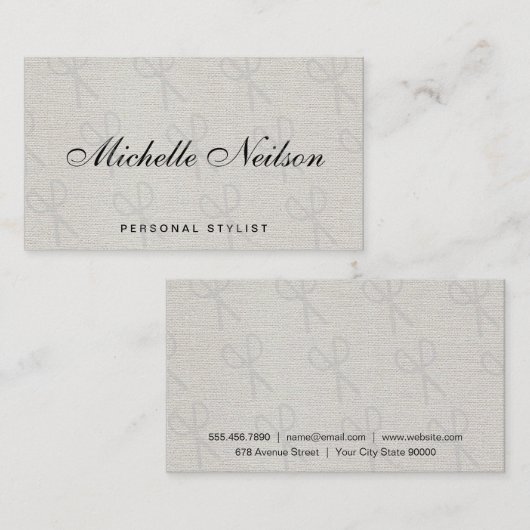 Hulpmiddel voor persoonlijke stylist salon visitekaartje (Voorkant / Achterkant)