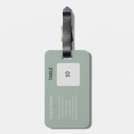 Hulpmiddel voor zitplaatskaart bruiloftsgeschenk B Bagagelabel (Achterkant verticaal)
