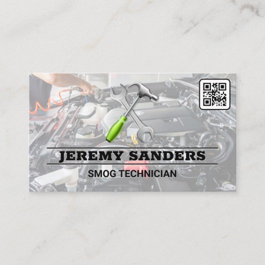 Hulpmiddelen | Auto-services | Motor Bay | QR-code Visitekaartje (Voorkant)