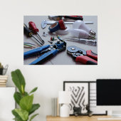Hulpmiddelen en apparatuur voor elektriciens poster (Thuiskantoor)