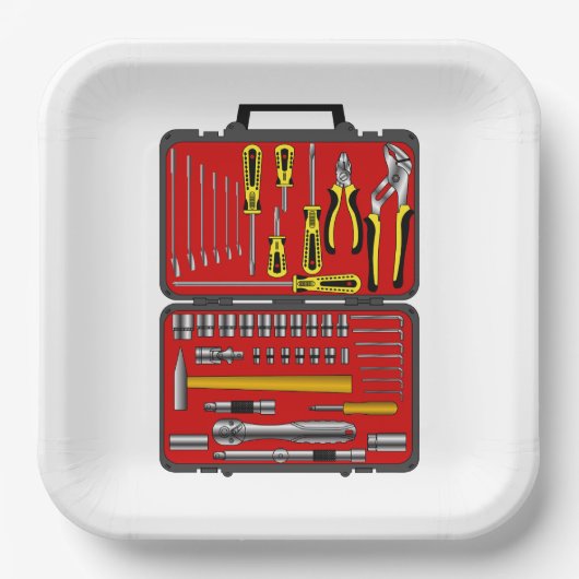 Hulpmiddelen in een Doos van het Hulpmiddel Papieren Bordje (Voorkant)
