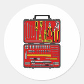 Hulpmiddelen in een Doos van het Hulpmiddel Ronde Sticker (Voorkant)