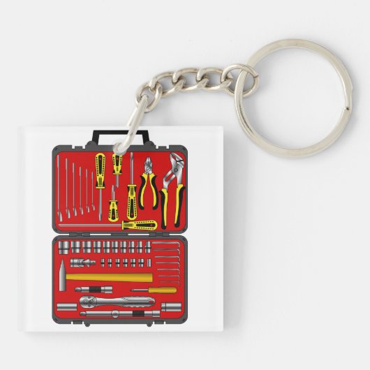 Hulpmiddelen in een Doos van het Hulpmiddel Sleutelhanger (Achterkant)