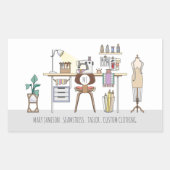 Hulpmiddelen van de Trade Tailor Seamstress Rechthoekige Sticker (Voorkant)