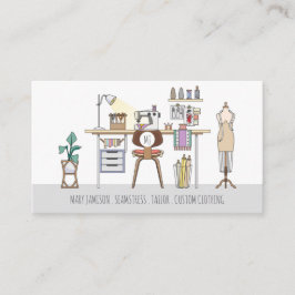 Hulpmiddelen van de Trade Tailor Seamstress Visitekaartje