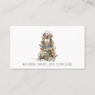 Hulpmiddelen van de Trade Tailor Seamstress Visitekaartje