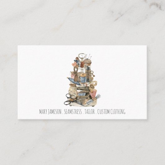 Hulpmiddelen van de Trade Tailor Seamstress Visitekaartje (Voorkant)