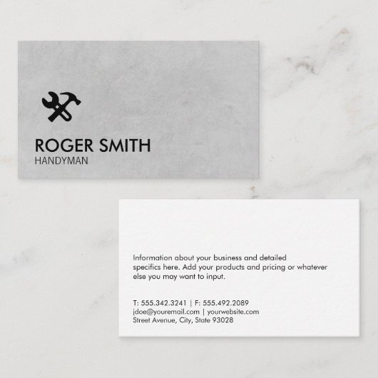 Hulpmiddelen Visitekaartje (Voorkant / Achterkant)