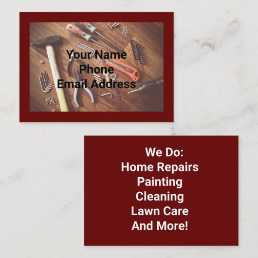 Hulpmiddelen Visitekaartje (Voorkant / Achterkant)