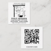 Hulpmiddelen voor alarmering en beveiliging thuis vierkante visitekaartje (Voorkant / Achterkant)