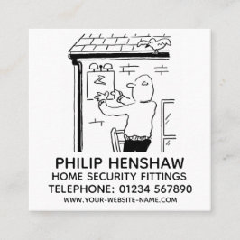 Hulpmiddelen voor alarmering en beveiliging thuis vierkante visitekaartje