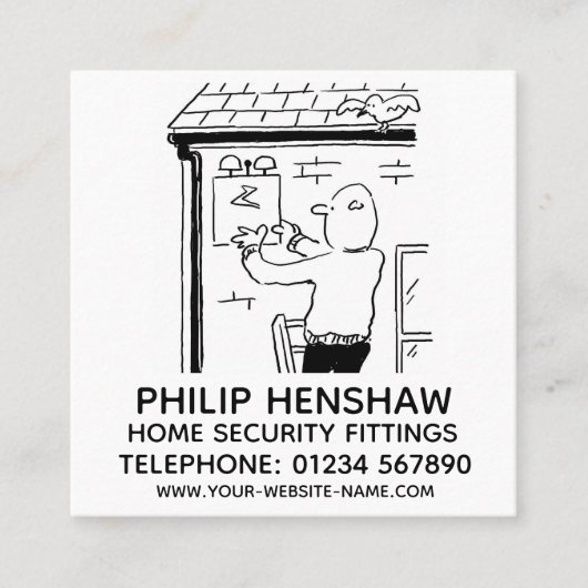 Hulpmiddelen voor alarmering en beveiliging thuis vierkante visitekaartje (Voorkant)