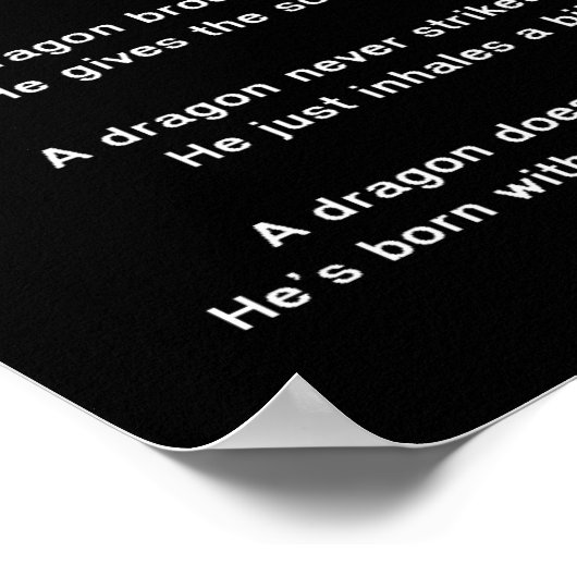 Hulpmiddelen voor een Dragon Origineel Gedicht Gro Poster (Hoek)