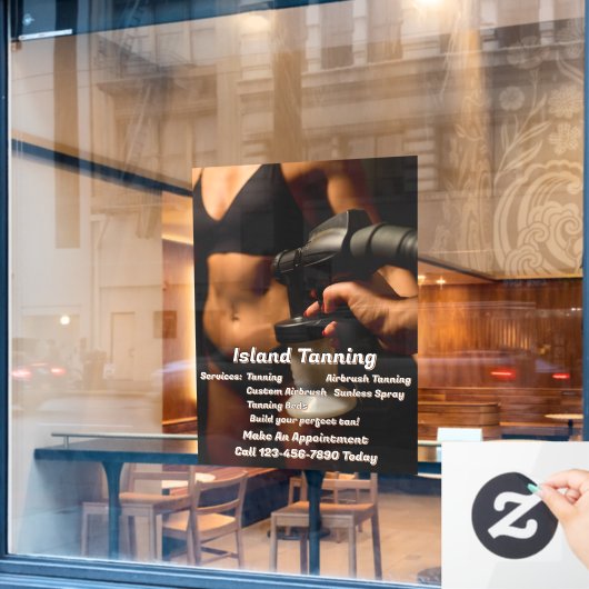 Hulpmiddelen voor het aanpassen van een spray-tann raamsticker (Cafe Raam)