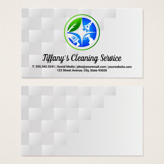 Hulpmiddelen voor het schoonmaken van vloeistoffen visitekaartje (Voorkant /achterkant)