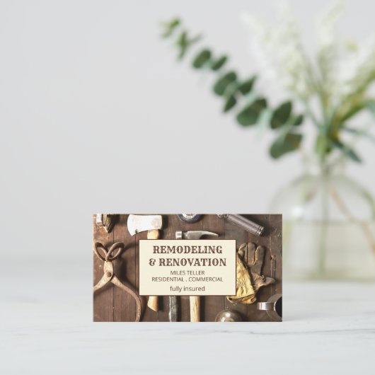 Hulpmiddelen voor het verwijderen van houtkorrels visitekaartje (Staand voorkant)