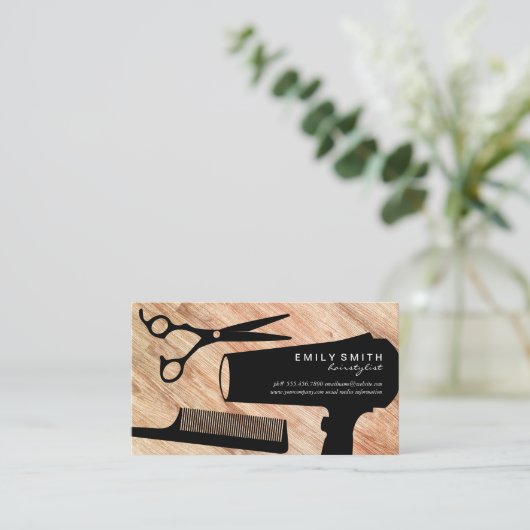 Hulpmiddelen voor kapper | Hout Afspraak Afsprakenkaartje (Staand voorkant)