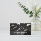 Hulpmiddelen voor kapper op bureaublad visitekaartje (Staand voorkant)