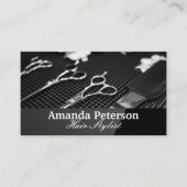 Hulpmiddelen voor kapper op bureaublad visitekaartje (Voorkant)