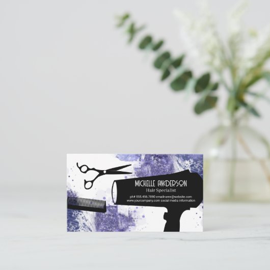 Hulpmiddelen voor kappersalon | Waterverf Artistie Afsprakenkaartje (Staand voorkant)