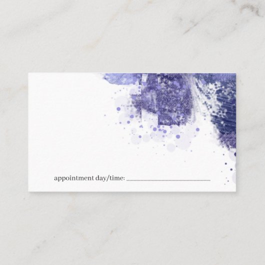 Hulpmiddelen voor kappersalon | Waterverf Artistie Afsprakenkaartje (Achterkant)