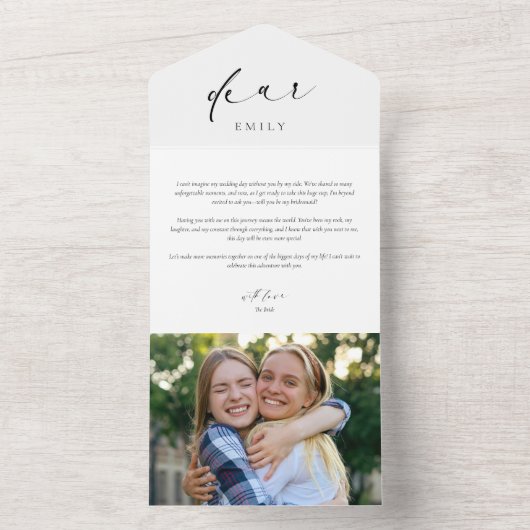 Hulppatroon Voorstel Brief Modern Foto Kaart (Binnen)