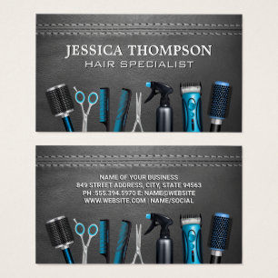 Hulpprogramma's voor airdresser   Gesitteerd leder Visitekaartje