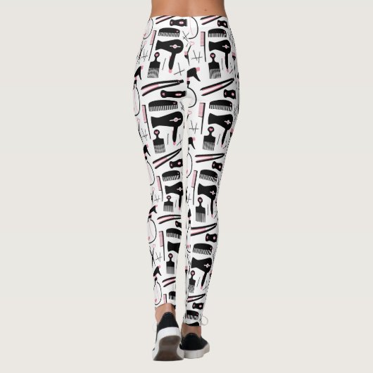 Hulpprogramma's voor Chic Retro Pink Black Hair Sa Leggings (Achterkant)