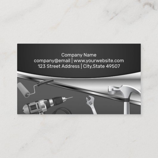 Hulpprogramma's voor Logo bij thuisreparatie Visitekaartje (Achterkant)