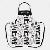 Hulpprogramma's voor Roze Witte haarstijl toevoege Schort (Voorkant)