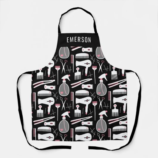 Hulpprogramma's voor Roze Witte haarstijl toevoege Schort (Voorkant)