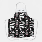 Hulpprogramma's voor Roze Witte haarstijl toevoege Schort (Voorkant)