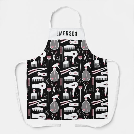 Hulpprogramma's voor Roze Witte haarstijl toevoege Schort (Voorkant)