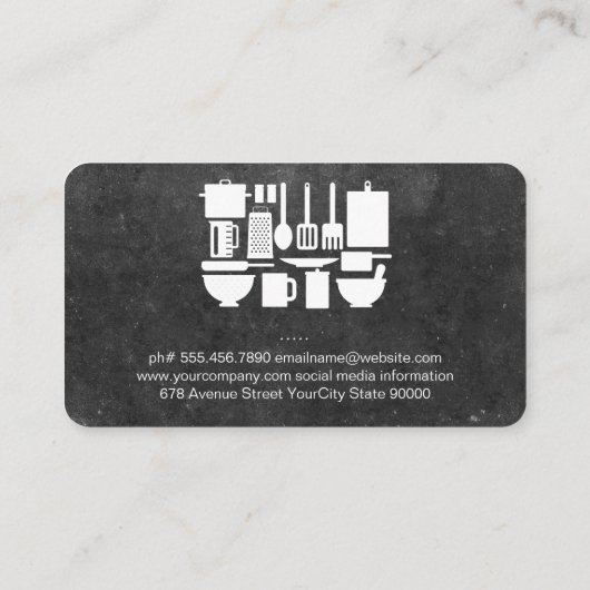 Hulpprogramma's voor Tsjetsjeens keuken Visitekaartje (Achterkant)