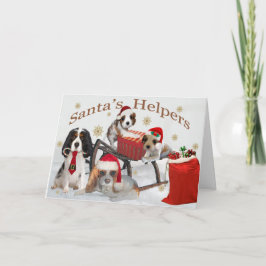 Hulpverleners van Cavalier King Charles Santa Feestdagen Kaart