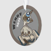 Hulpvolle Studiekat Aangepaste Siering Ornament (voorkant)