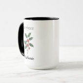 Hulst als geboortebloem december verjaardag mok (Voorkant links)