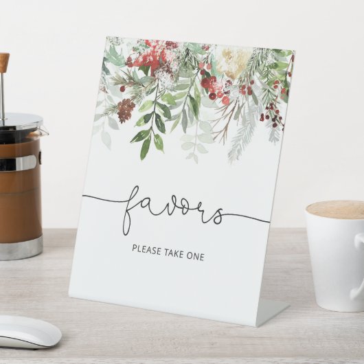 Hulst bruiloft favoriete cadeaus reclamebord met voetstuk (Insitu)